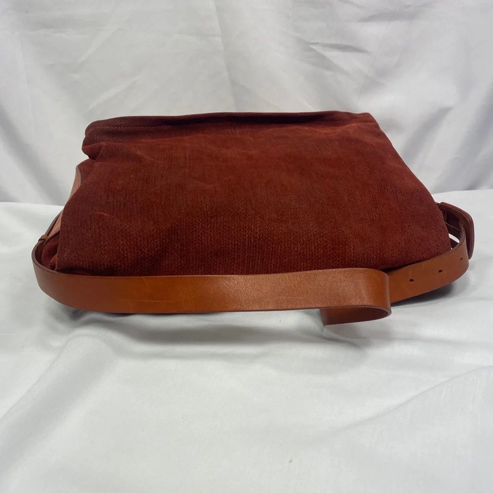Maison Martin Margiela Burgundy Cognac Leather Messenger Bag Adjustable Shoulder